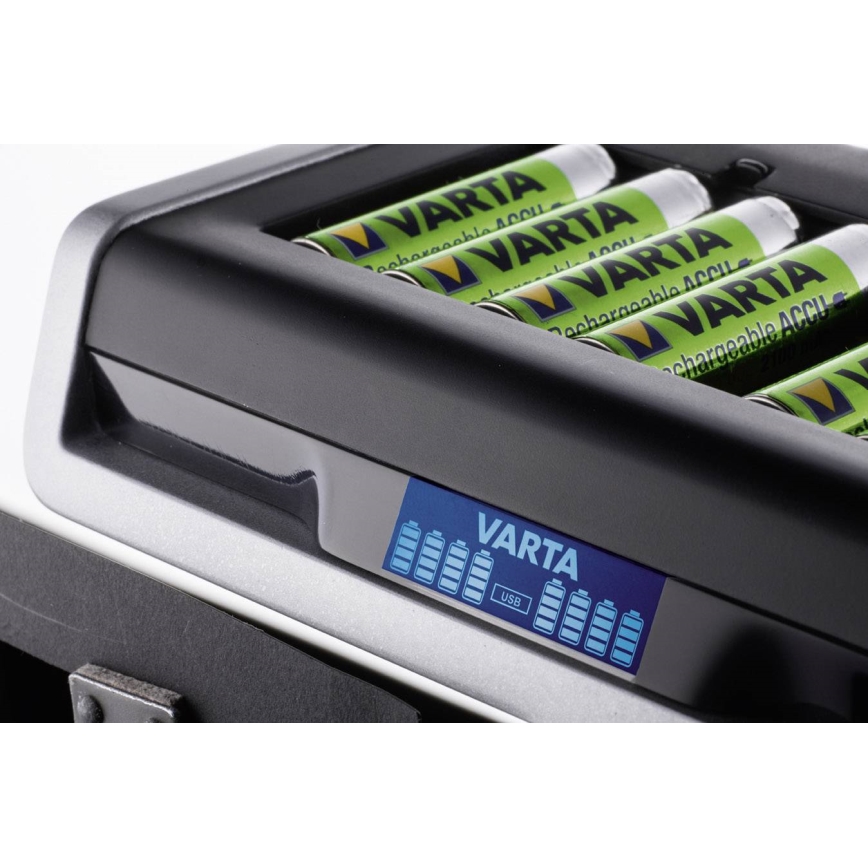 VARTA 57671 - LCD multioplader 8xAA/AAA and USB-opladning 4 timer