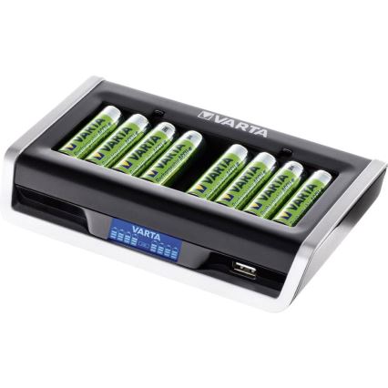VARTA 57671 - LCD multioplader 8xAA/AAA and USB-opladning 4 timer