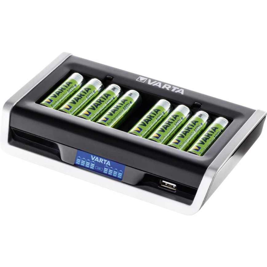 VARTA 57671 - LCD multioplader 8xAA/AAA and USB-opladning 4 timer