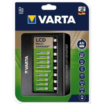 Varta 57681 - LCD smart-oplader 8xAA/AAA opladning 2 t.