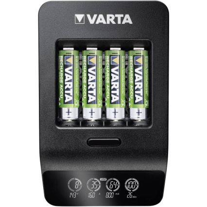 VARTA 57684 - LCD Smart oplader 4xAA / AAA opladning 1,5 time
