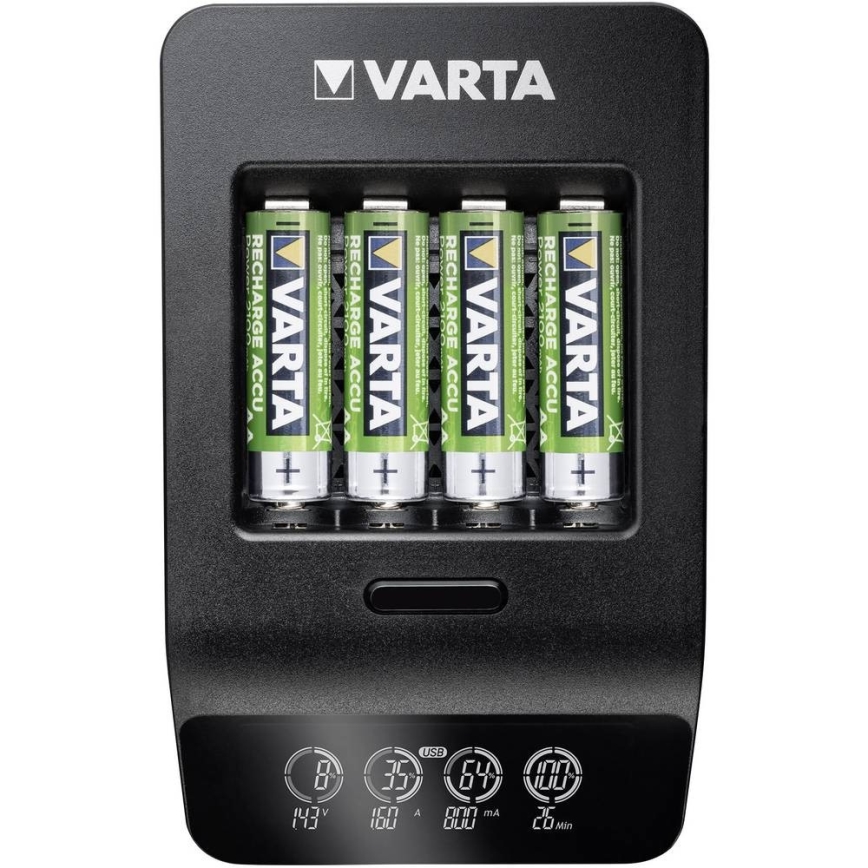 VARTA 57684 - LCD Smart oplader 4xAA / AAA opladning 1,5 time