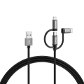 Varta 57937101111 - USB-kabel 3-i-1 med Lightning -kabel og MicroUSB 2 m