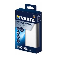 Varta 57977101111 - Powerbank ENERGY 15000 mAh/2x2,4V hvid