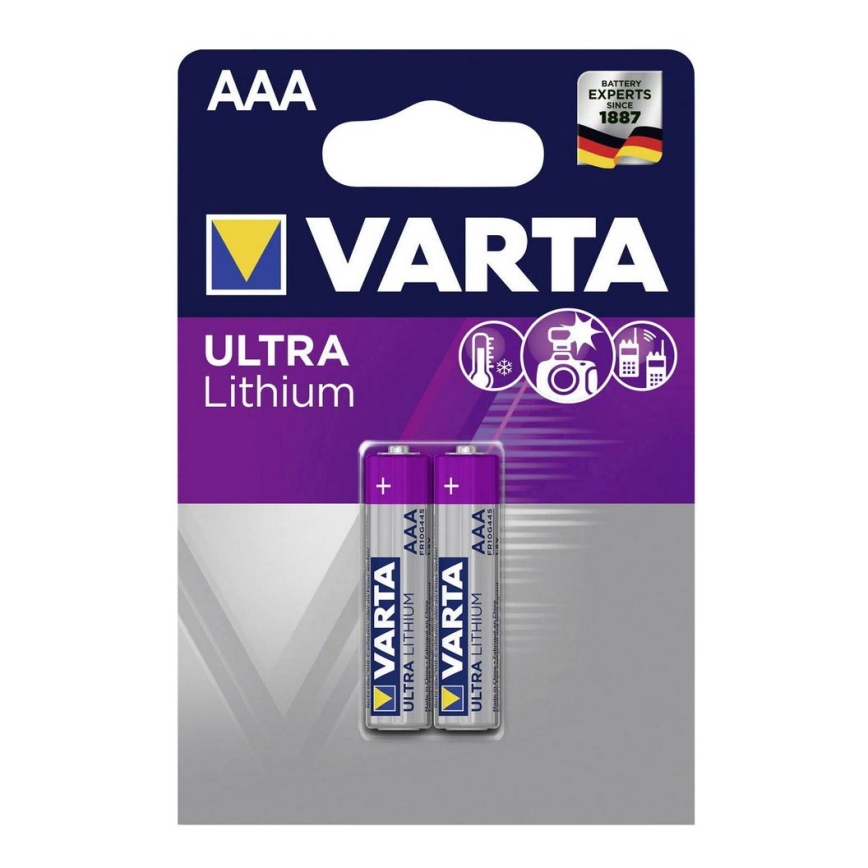 Varta 6103301402 - 2 stk. Lithiumbatteri ULTRA AAA 1,5V