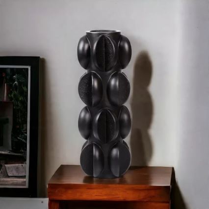 Vase 37x15 cm harpiks/mat sort