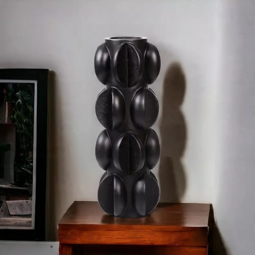 Vase 37x15 cm harpiks/mat sort