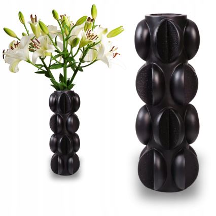 Vase 37x15 cm harpiks/mat sort