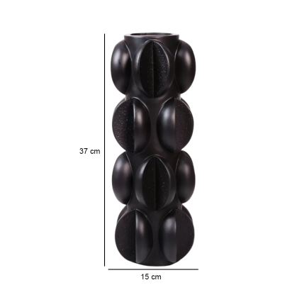 Vase 37x15 cm harpiks/mat sort