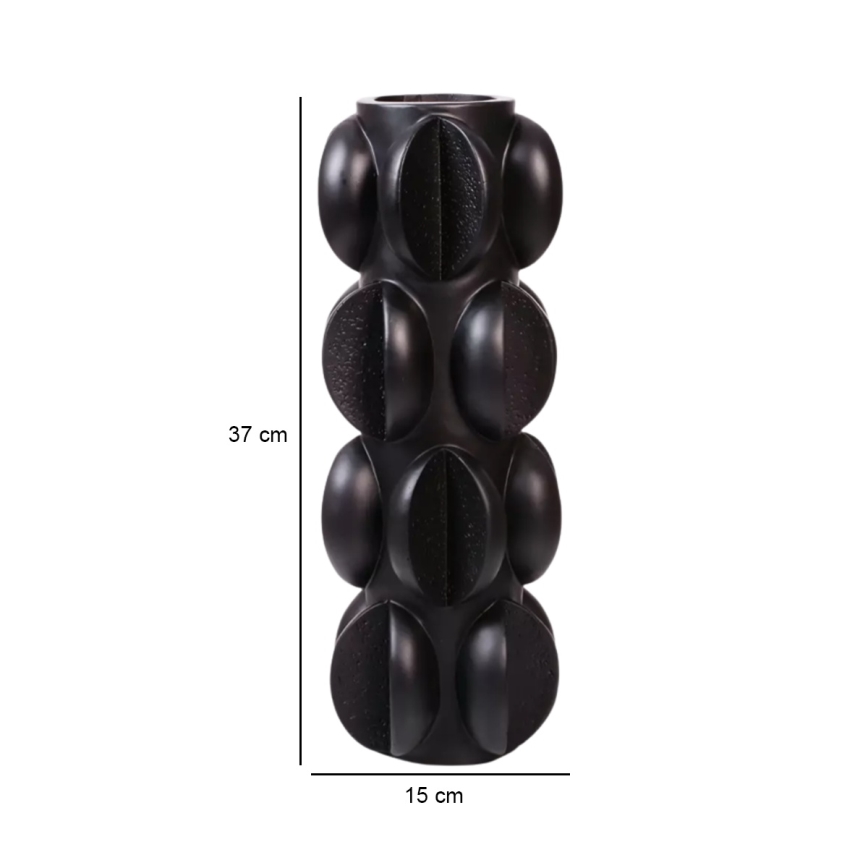 Vase 37x15 cm harpiks/mat sort
