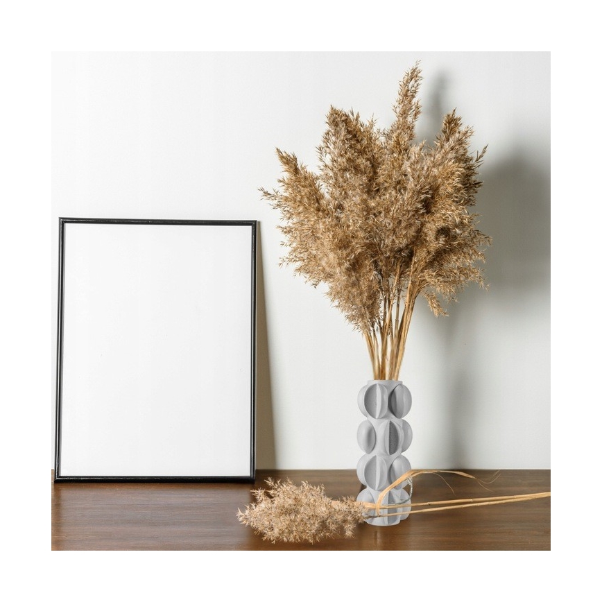 Vase 37x19 cm i harpiks, mat hvid