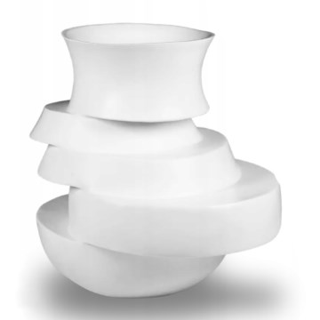 Vase 38 x 33 x 36 cm, hvid harpiks