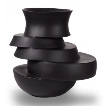 Vase 38x33x36 cm harpiks/mat sort