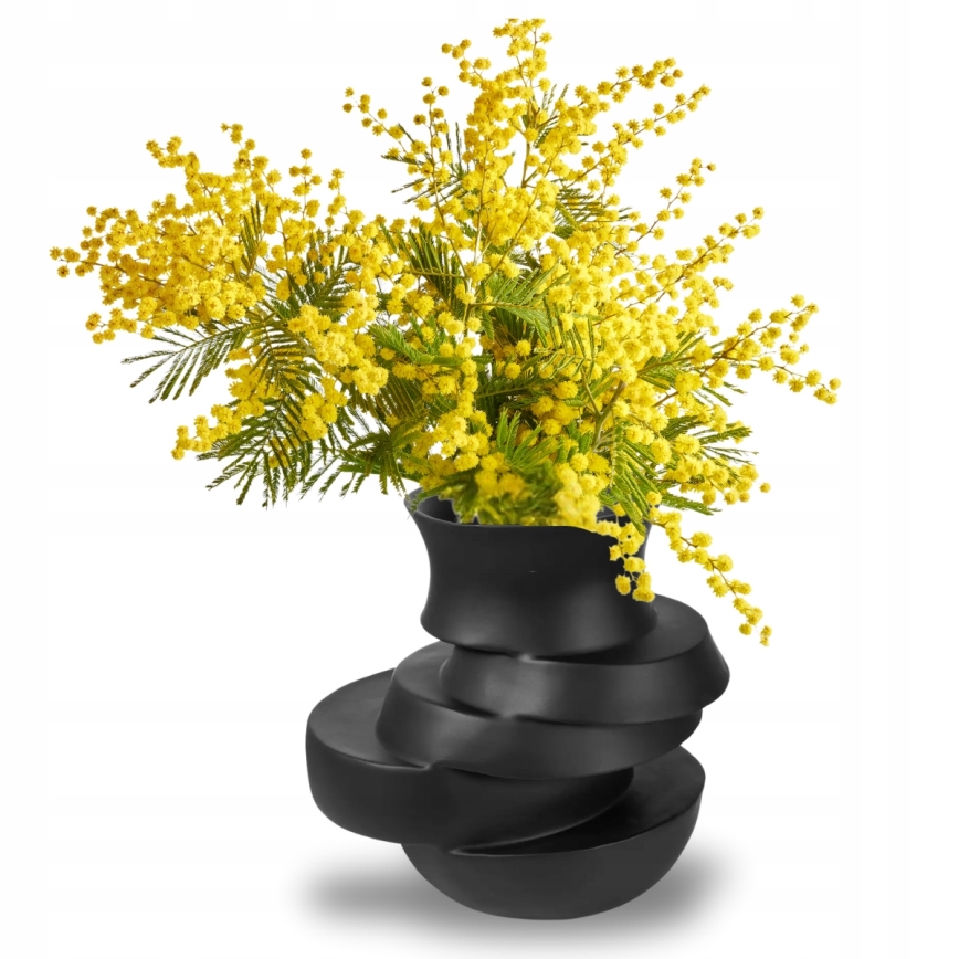Vase 38x33x36 cm harpiks/mat sort