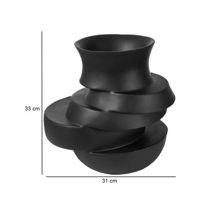 Vase 38x33x36 cm harpiks/mat sort