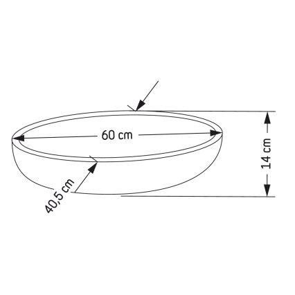 Vask til bordplade OLSBORG 60x40,5 cm beton/grå