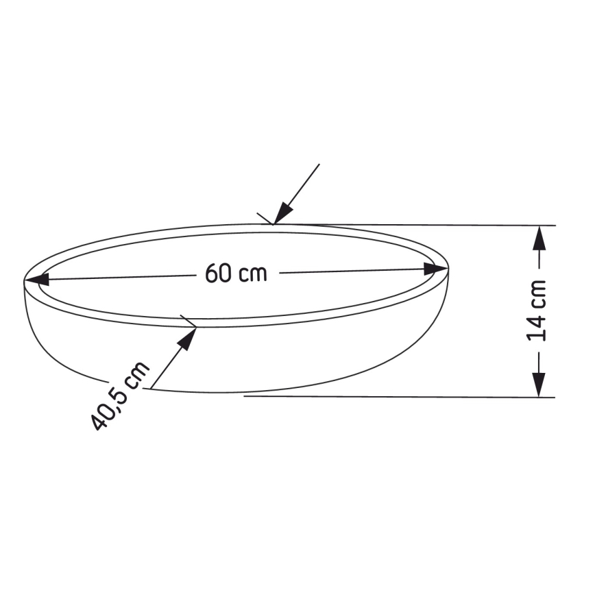 Vask til bordplade OLSBORG 60x40,5 cm beton/grå