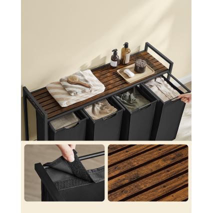 Vasketøjskurv REX brun/sort