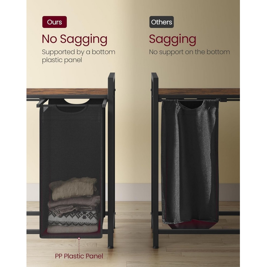 Vasketøjskurv REX brun/sort