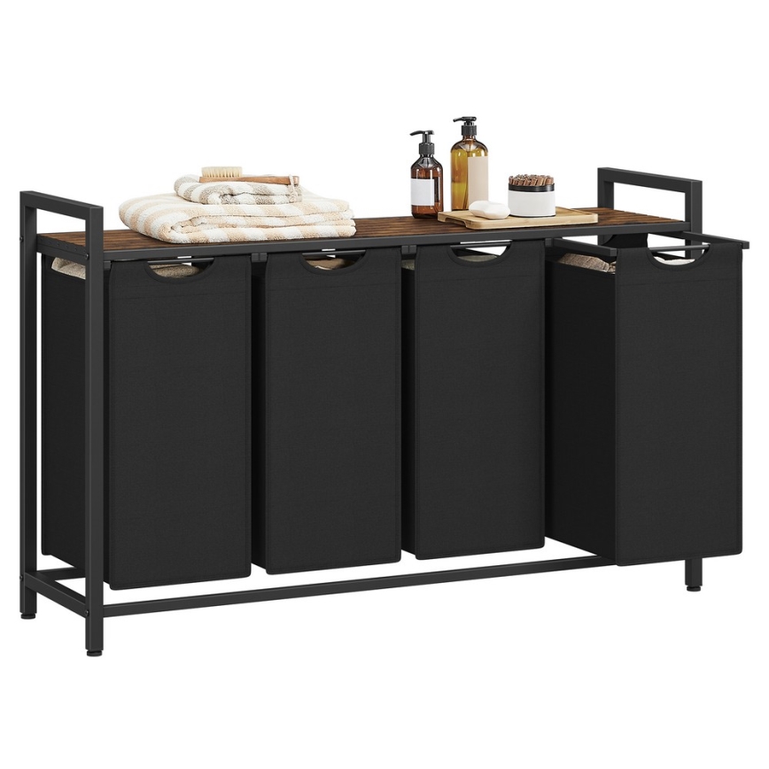 Vasketøjskurv REX brun/sort