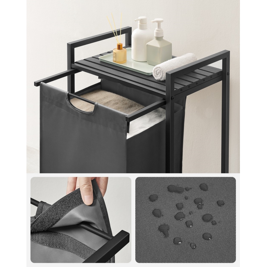 Vasketøjskurv REX sort/grå