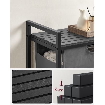 Vasketøjskurv REX sort/grå