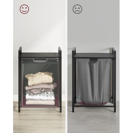 Vasketøjskurv REX sort/grå