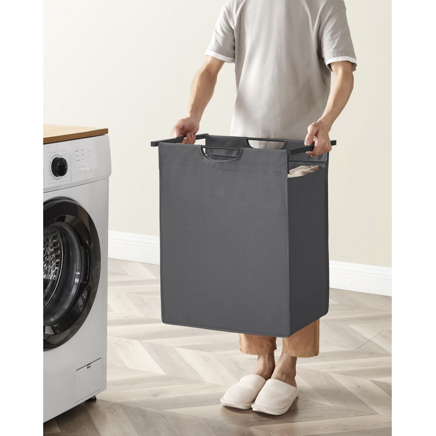 Vasketøjskurv REX sort/grå