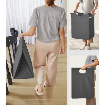 Vasketøjskurv REX sort/grå