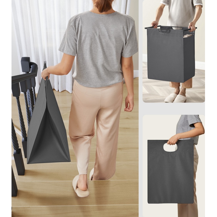 Vasketøjskurv REX sort/grå