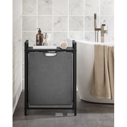 Vasketøjskurv REX sort/grå