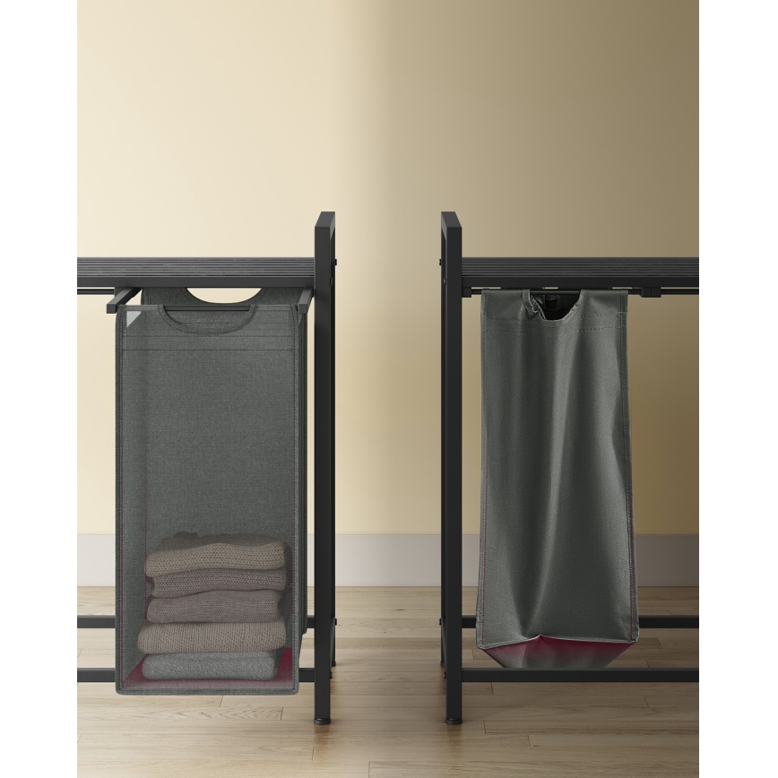 Vasketøjskurv REX sort/grå