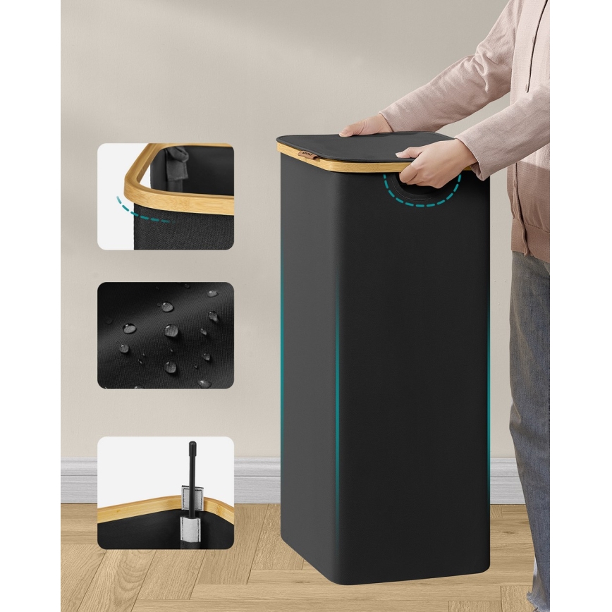 Vasketøjskurv TATE, sort