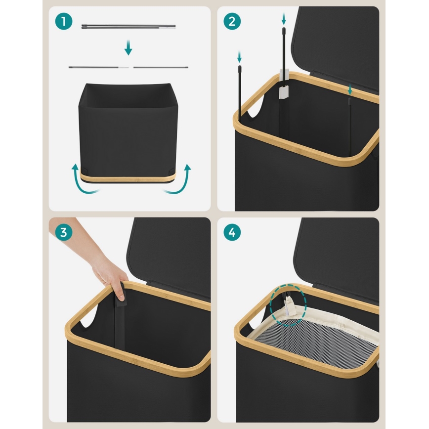 Vasketøjskurv TATE, sort