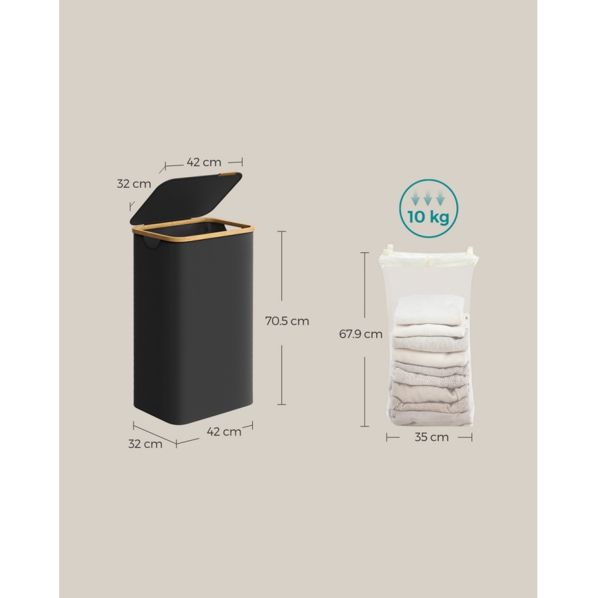 Vasketøjskurv TATE, sort