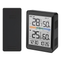 Vejrstation med alarm 2xAAA + 2xAAA sort
