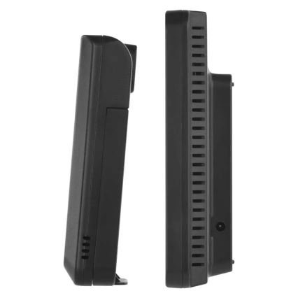 Vejrstation med farvet LCD-display og indbygget vækkeur 5V 3xAAA + 2xAA sort