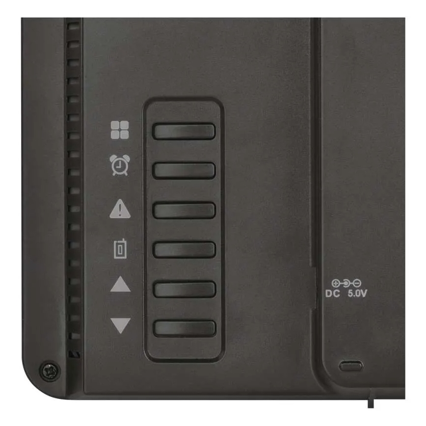 Vejrstation med farvet LCD-display og indbygget vækkeur 5V 3xAAA + 2xAA sort