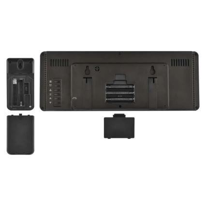 Vejrstation med farvet LCD-skærm og vækkeur 5V 3xAAA + 2xAA sort