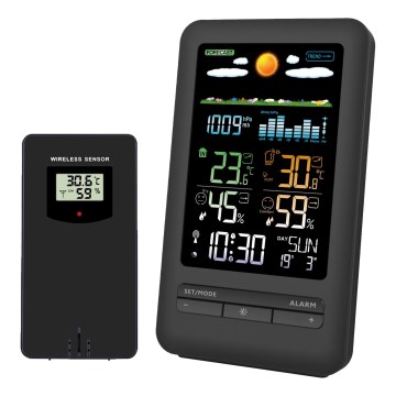 Vejrstation med LCD-display 2xAA sort
