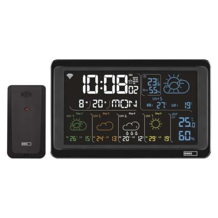 Vejrstation med LCD-display GoSmart 230V/3xAAA + 2×AAA Wi-Fi Tuya sort