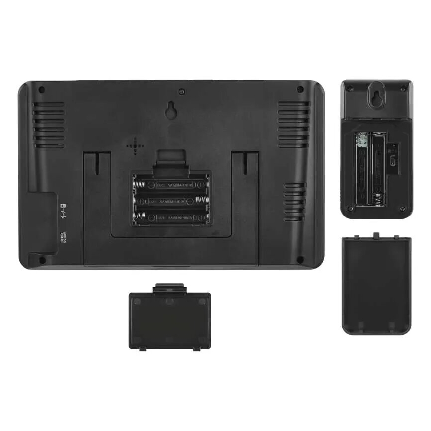 Vejrstation med LCD-display GoSmart 230V/3xAAA + 2×AAA Wi-Fi Tuya sort