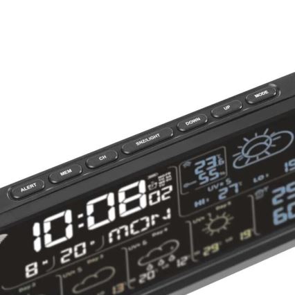 Vejrstation med LCD-display GoSmart 230V/3xAAA + 2×AAA Wi-Fi Tuya sort