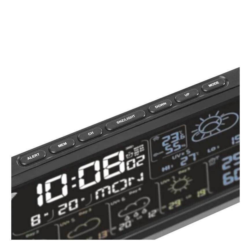 Vejrstation med LCD-display GoSmart 230V/3xAAA + 2×AAA Wi-Fi Tuya sort