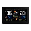 Vejrstation med LCD-display USB 5V/2xAAA + 2xAAA opladning sort