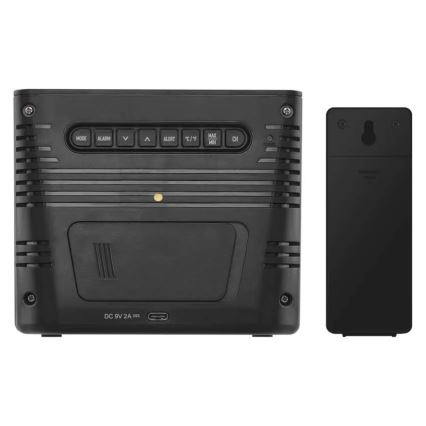 Vejrstation med trådløs opladning 5V, 2xAA + 2xAAA, sort