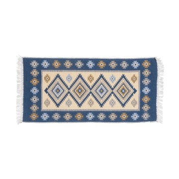 Vendbart orientalsk tæppe KILIM 80x150 cm blå/beige