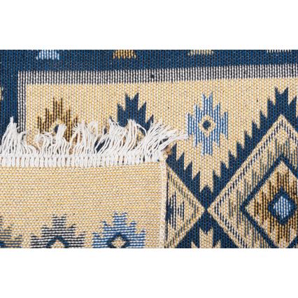 Vendbart orientalsk tæppe KILIM 80x150 cm blå/beige