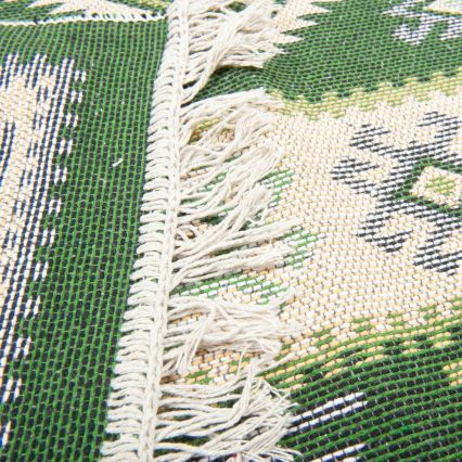 Vendbart orientalsk tæppe KILIM 80x150 cm grøn/beige