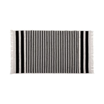 Vendbart tæppe KILIM GOLD 60x120 cm sort/hvid